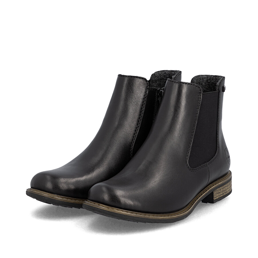 botas negras con cremallera para mujer rieker 74870-00