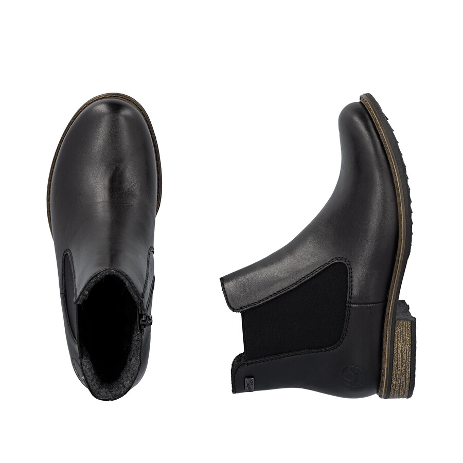 botas negras con cremallera para mujer rieker 74870-00