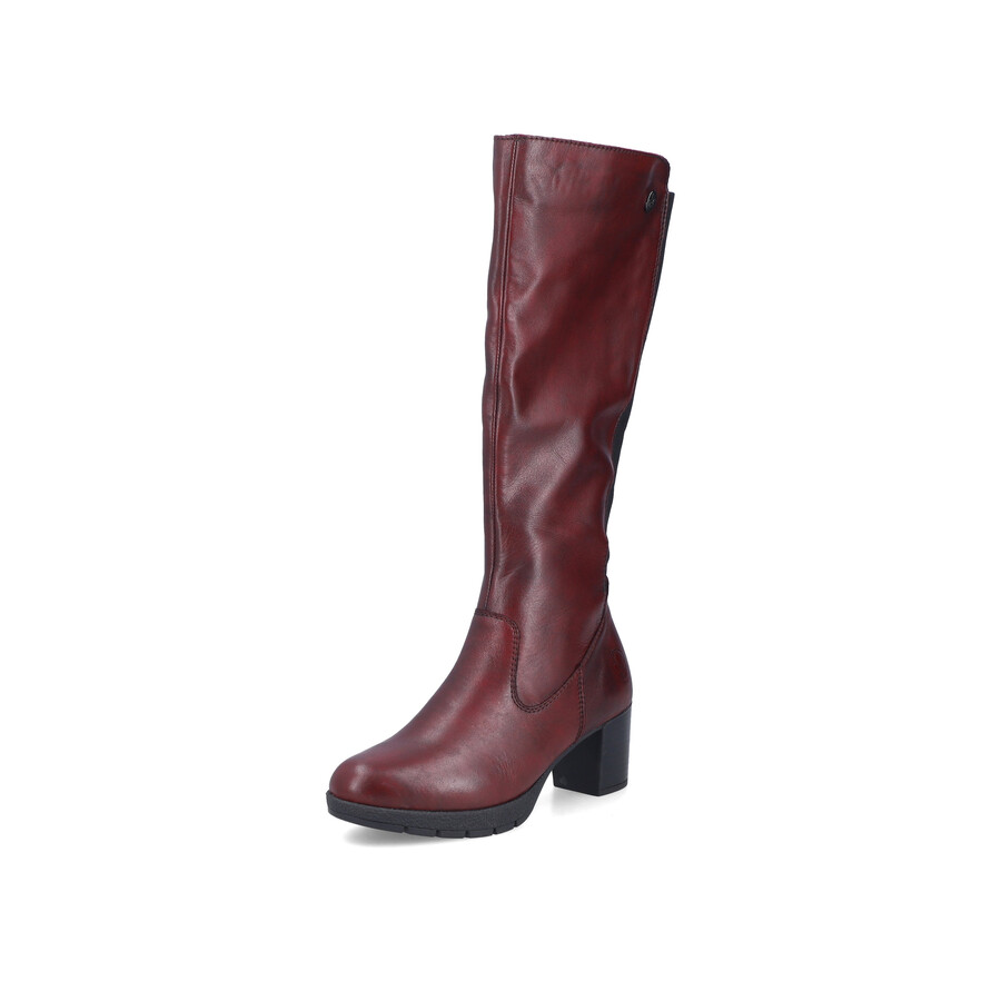 botas rojas con cremallera para mujer rieker 77684-35