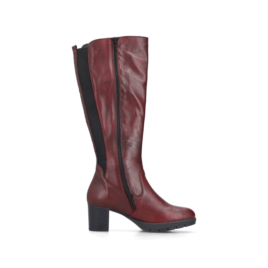 botas rojas con cremallera para mujer rieker 77684-35