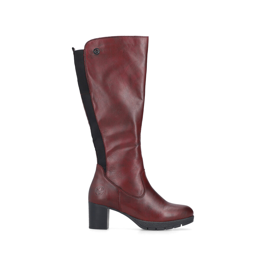 botas rojas con cremallera para mujer rieker 77684-35