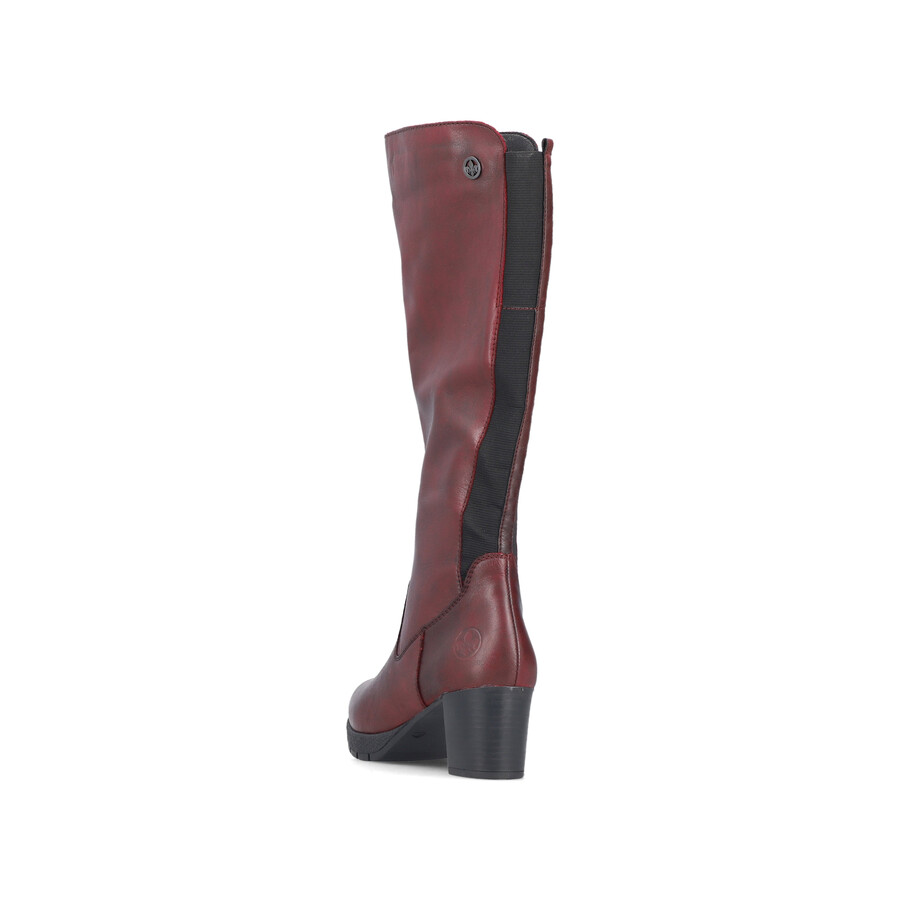 botas rojas con cremallera para mujer rieker 77684-35