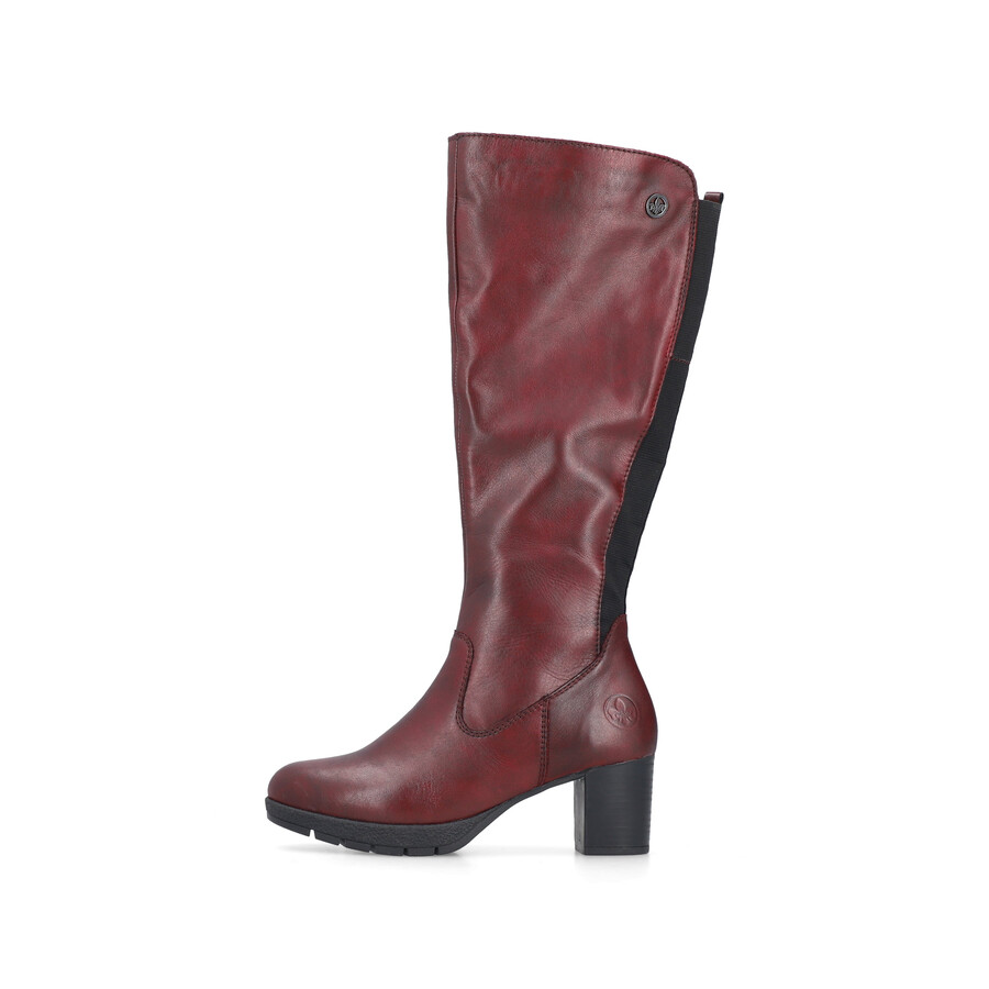 botas rojas con cremallera para mujer rieker 77684-35