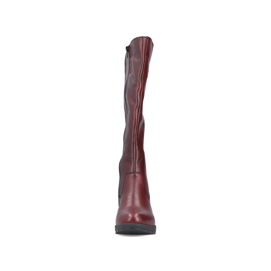 botas rojas con cremallera para mujer rieker 77684-35
