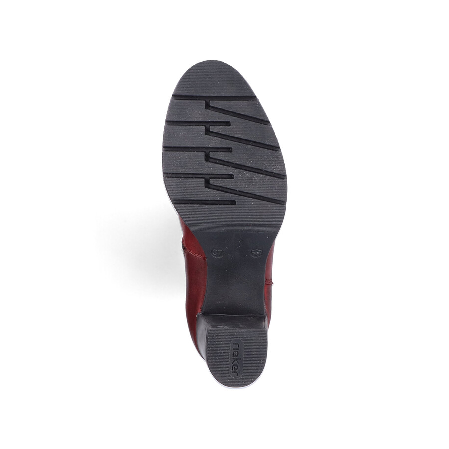 botas rojas con cremallera para mujer rieker 77684-35