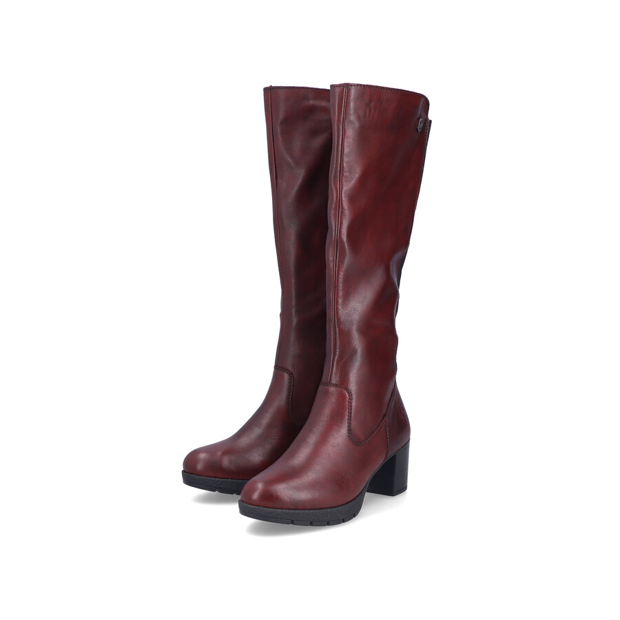 botas rojas con cremallera para mujer rieker 77684-35