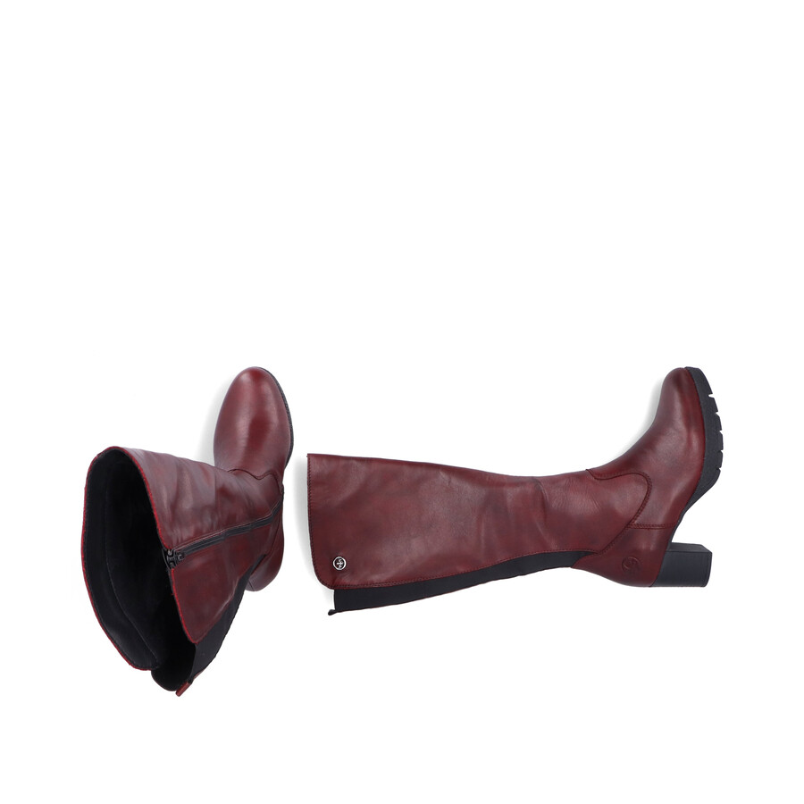 botas rojas con cremallera para mujer rieker 77684-35