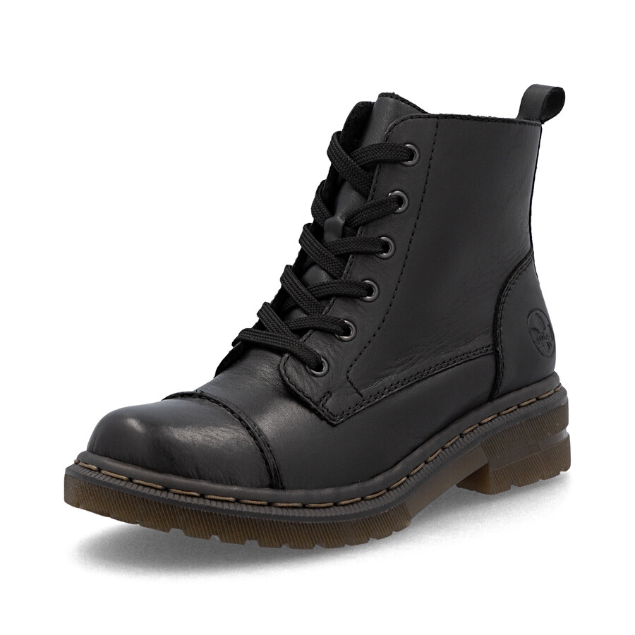 botas negras con cremallera para mujer rieker 78202-00