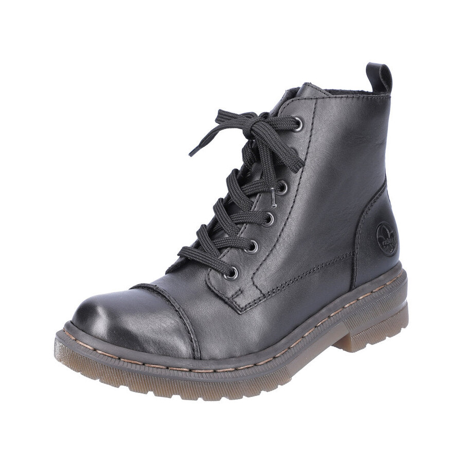 botas negras con cremallera para mujer rieker 78202-00