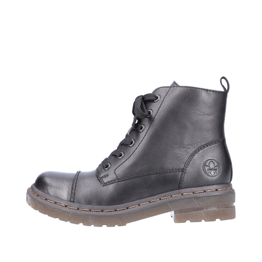 botas negras con cremallera para mujer rieker 78202-00