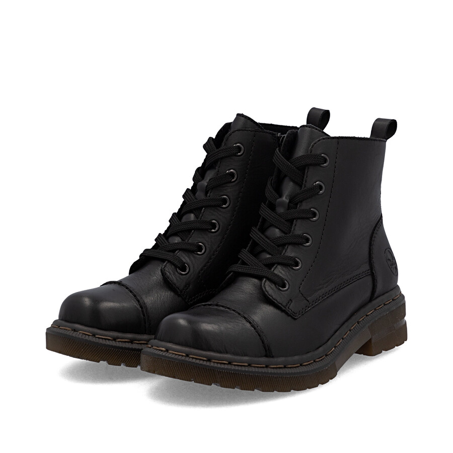 botas negras con cremallera para mujer rieker 78202-00