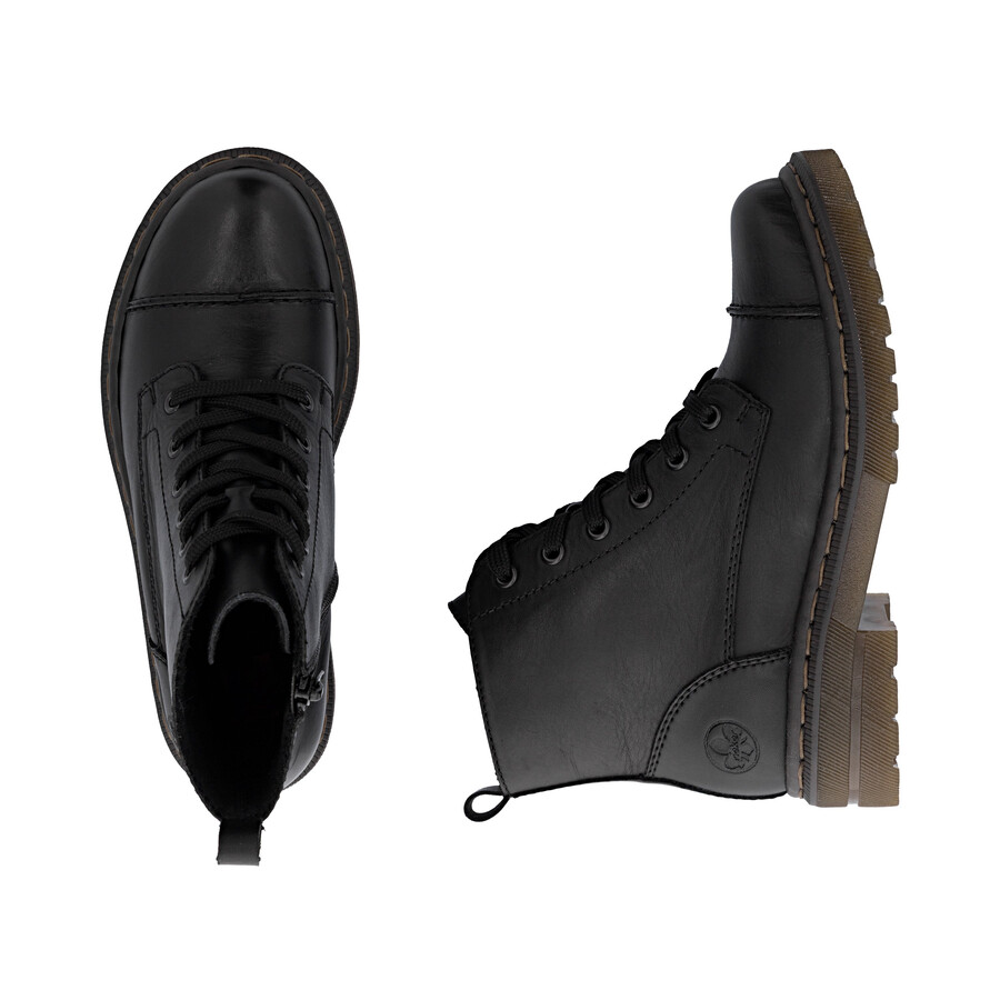 botas negras con cremallera para mujer rieker 78202-00