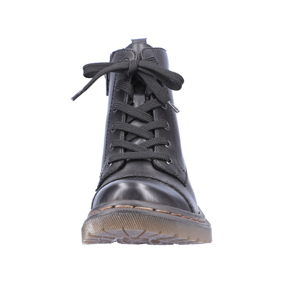 botas negras con cremallera para mujer rieker 78202-00