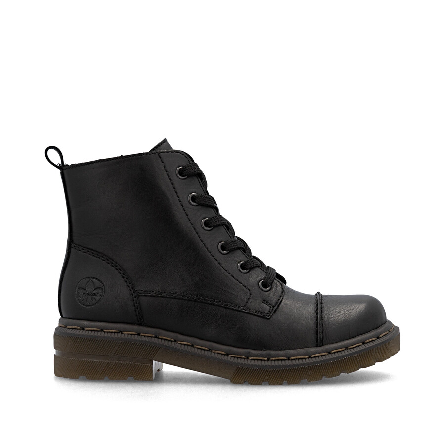 botas negras con cremallera para mujer rieker 78202-00