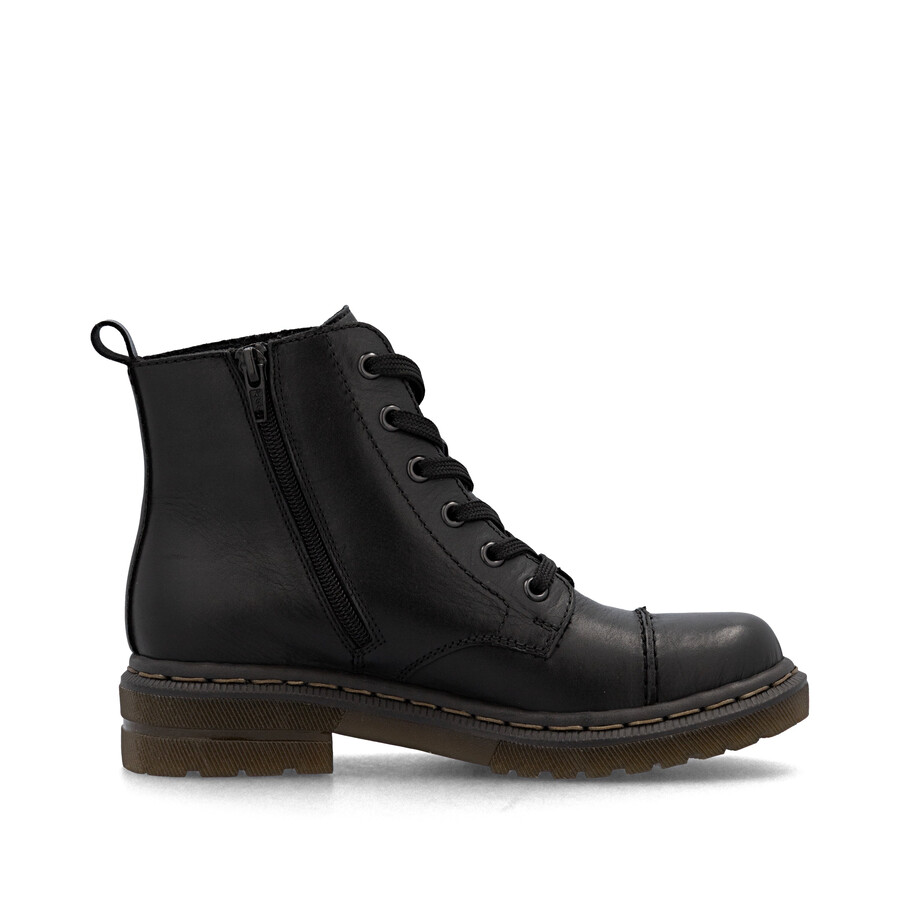 botas negras con cremallera para mujer rieker 78202-00