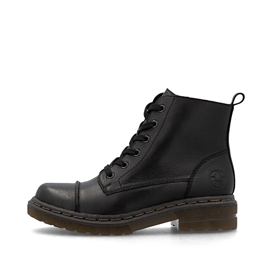 botas negras con cremallera para mujer rieker 78202-00