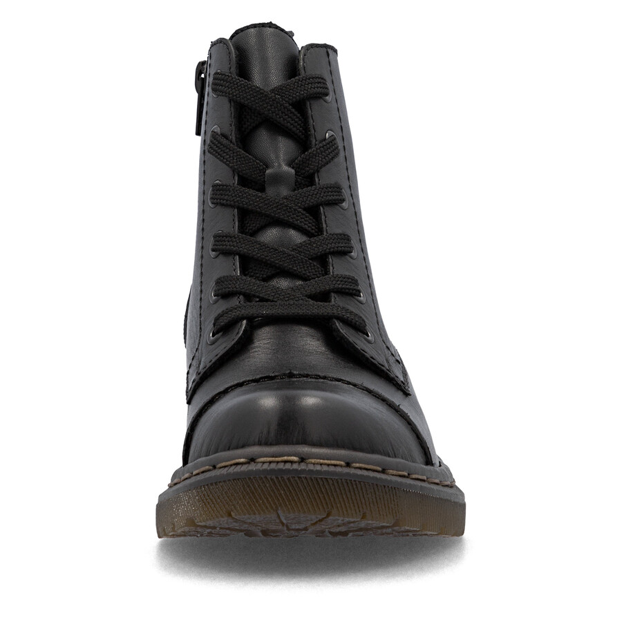 botas negras con cremallera para mujer rieker 78202-00