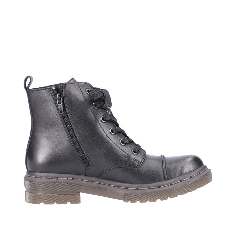 botas negras con cremallera para mujer rieker 78202-00