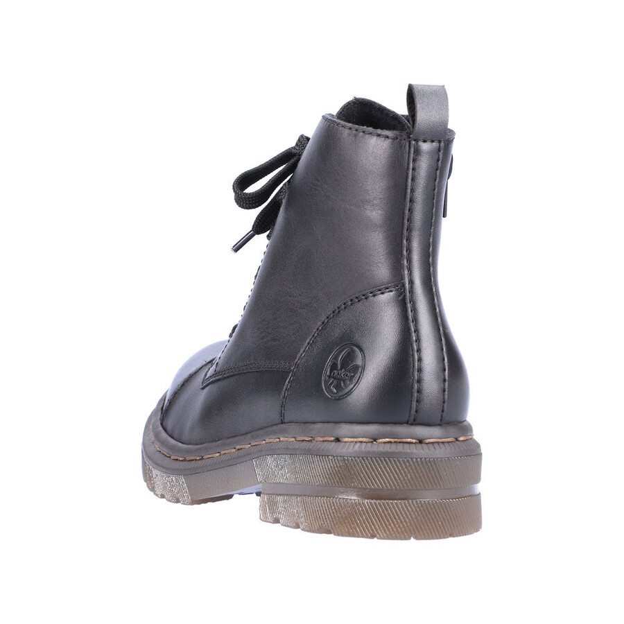 botas negras con cremallera para mujer rieker 78202-00