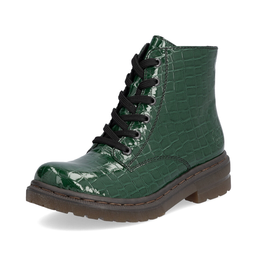 botas verdes con cremallera para mujer rieker 78240-54