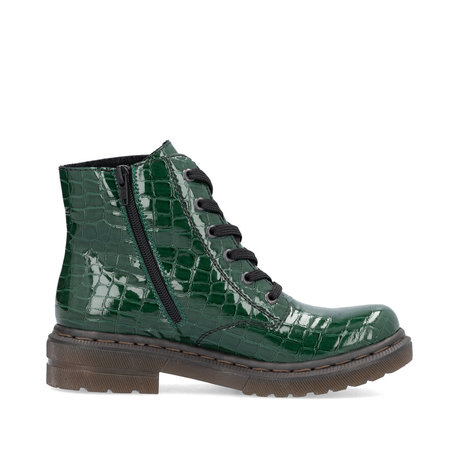 botas verdes con cremallera para mujer rieker 78240-54