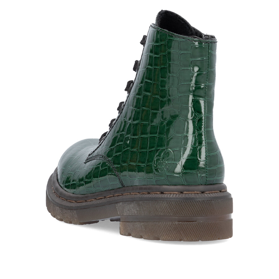 botas verdes con cremallera para mujer rieker 78240-54