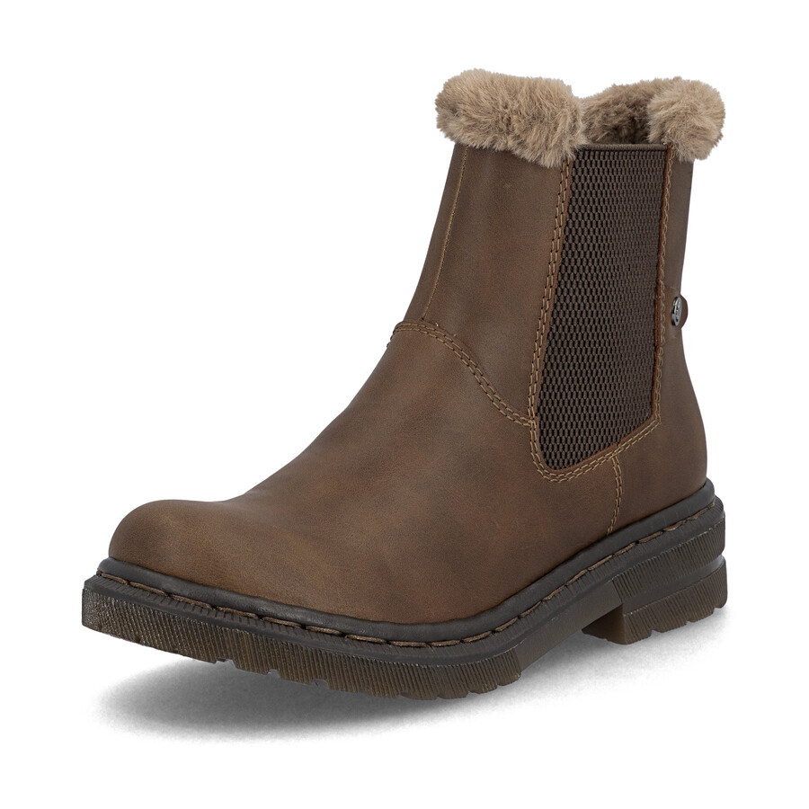 botas marrones con cremallera para mujer rieker 78250-22