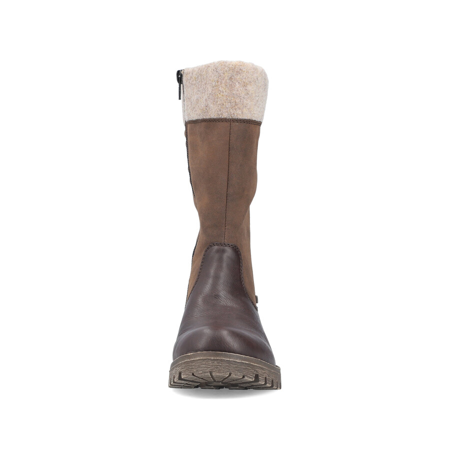 botas marrones con cremallera para mujer rieker 78585-25