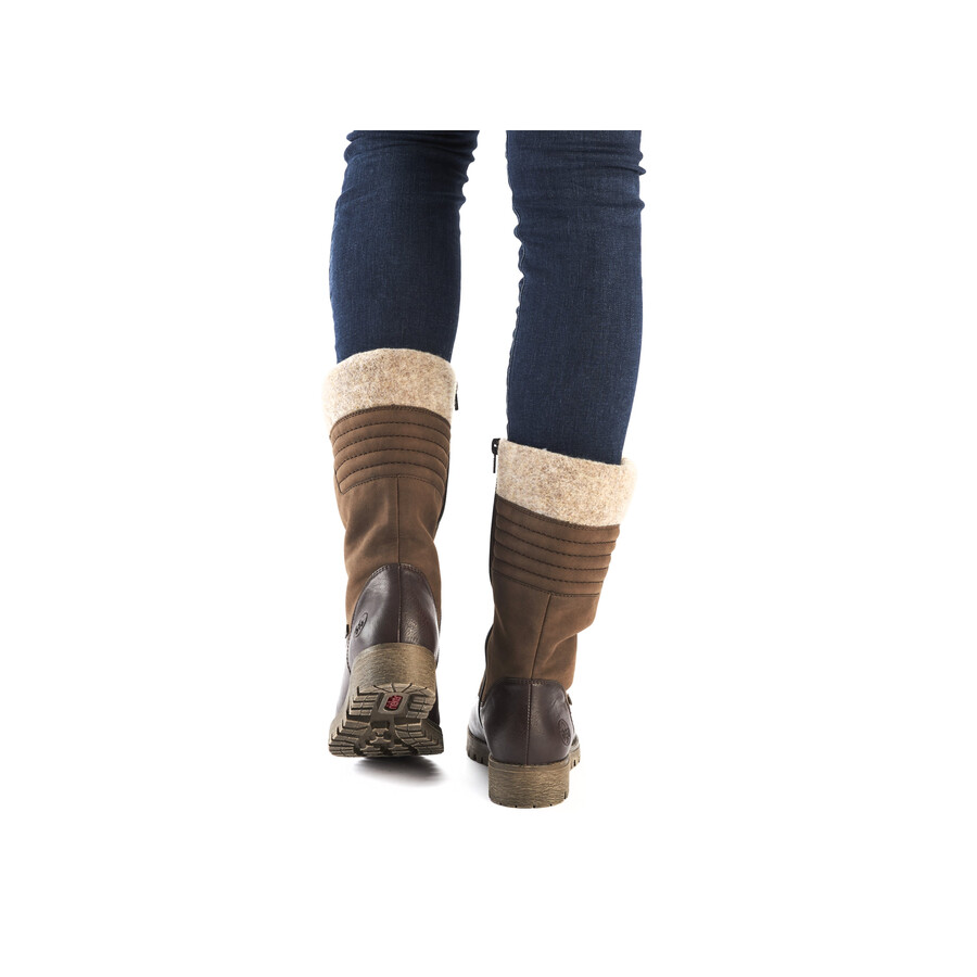 botas marrones con cremallera para mujer rieker 78585-25