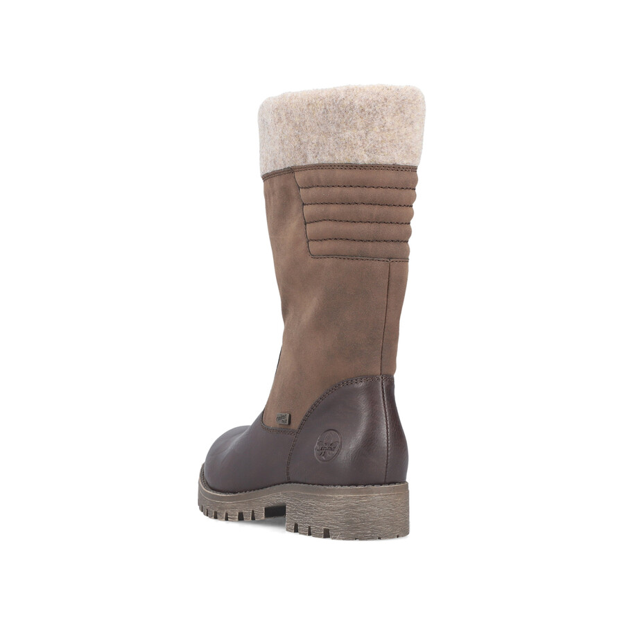 botas marrones con cremallera para mujer rieker 78585-25