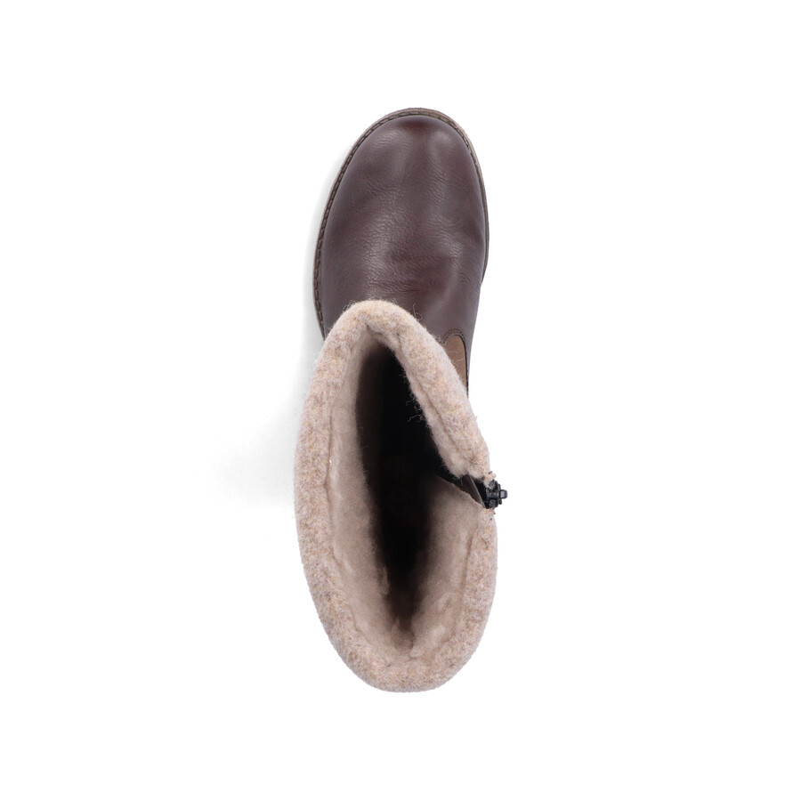 botas marrones con cremallera para mujer rieker 78585-25