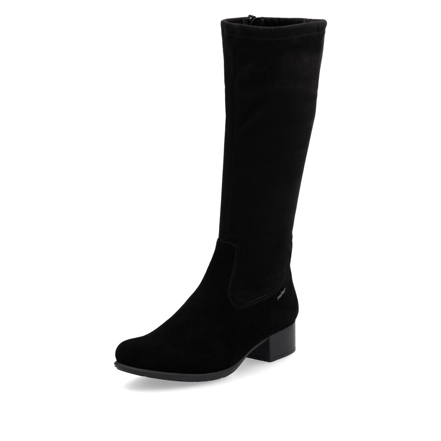 botas negras con cremallera para mujer rieker 78654-00
