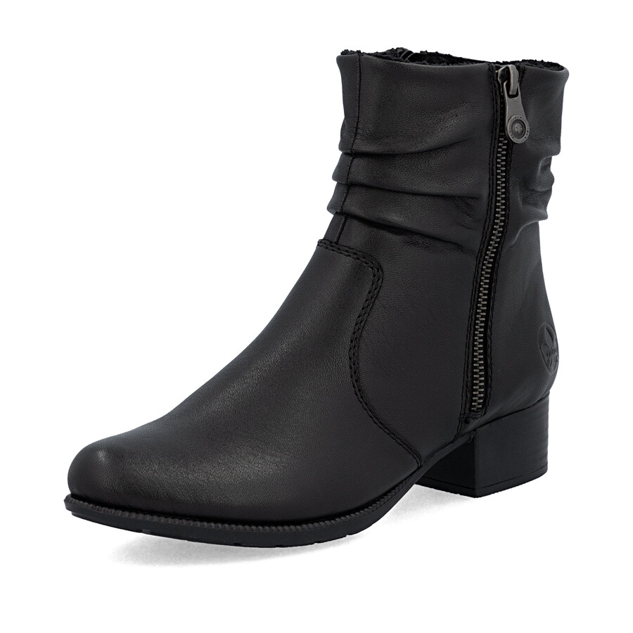 botas negras con cremallera para mujer rieker 78656-00