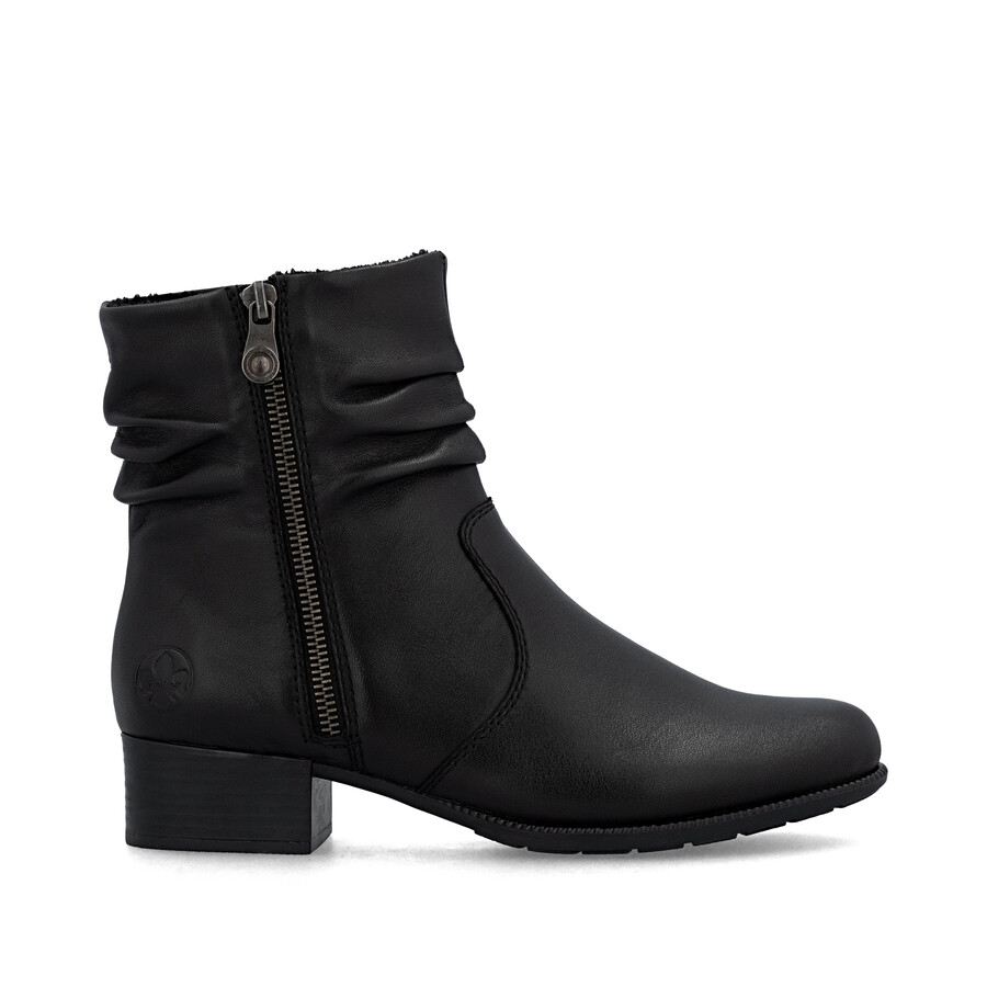 botas negras con cremallera para mujer rieker 78656-00