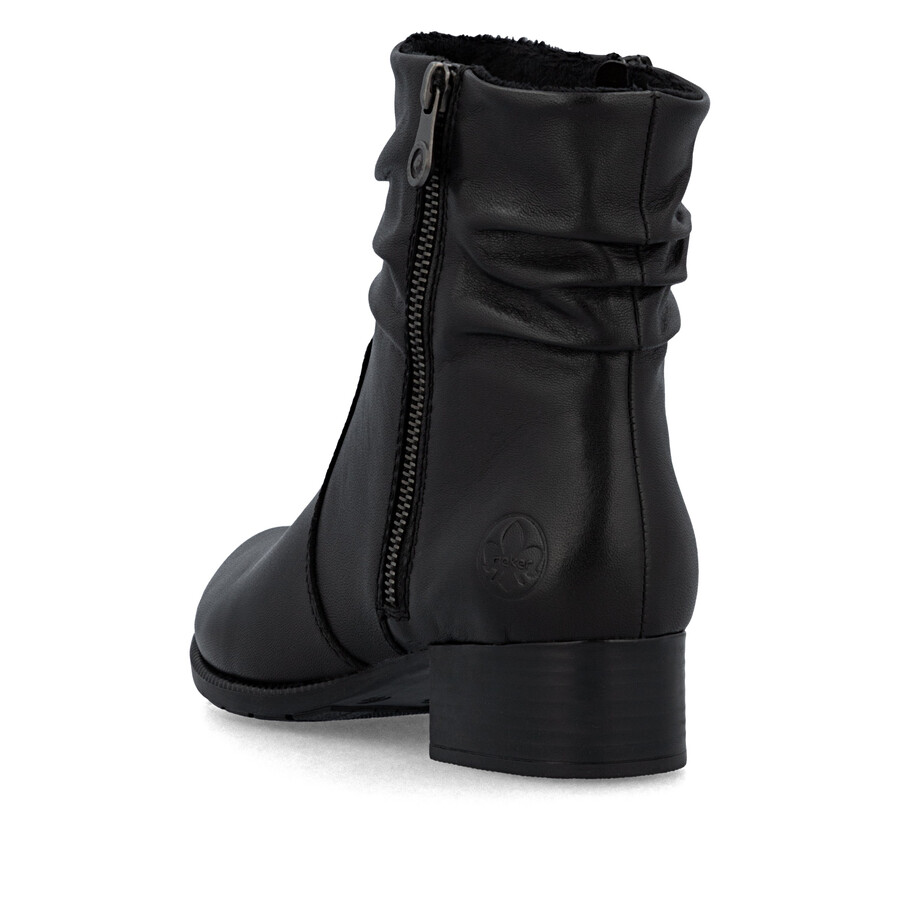 botas negras con cremallera para mujer rieker 78656-00