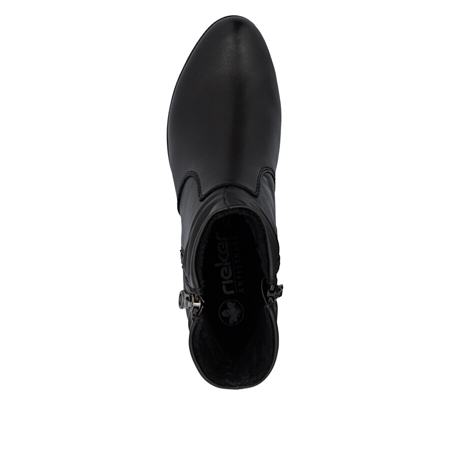 botas negras con cremallera para mujer rieker 78656-00