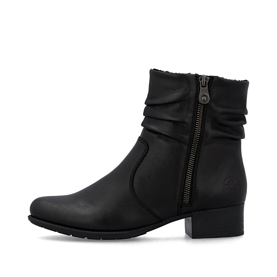 botas negras con cremallera para mujer rieker 78656-00