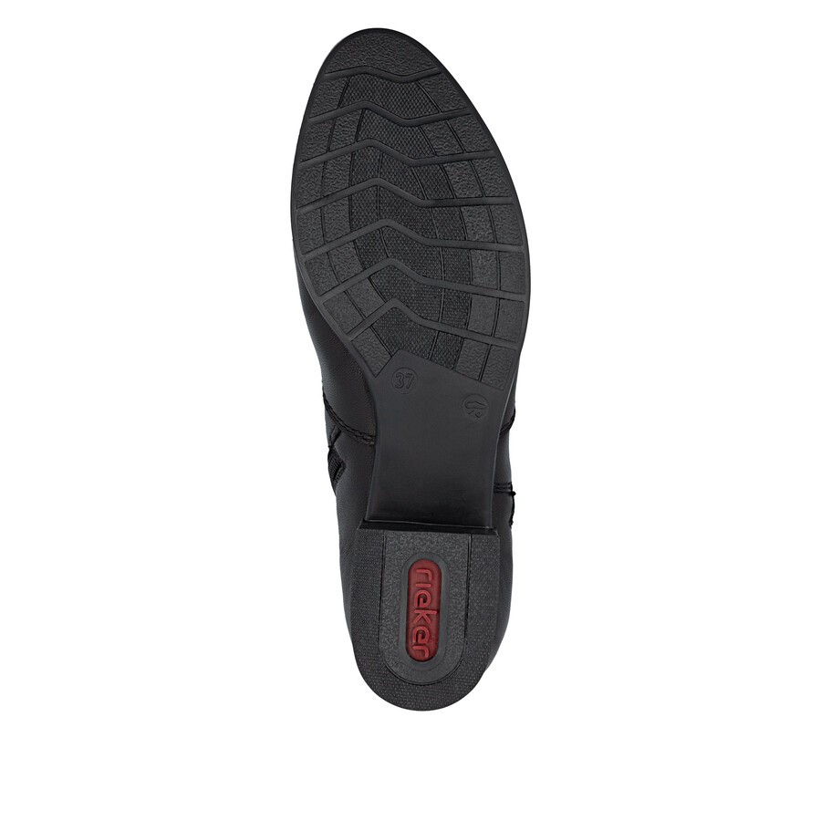 botas negras con cremallera para mujer rieker 78656-00