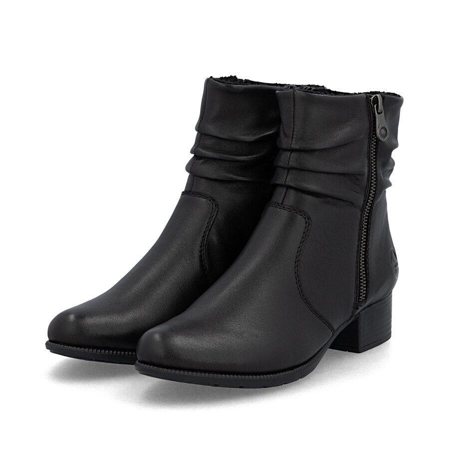 botas negras con cremallera para mujer rieker 78656-00