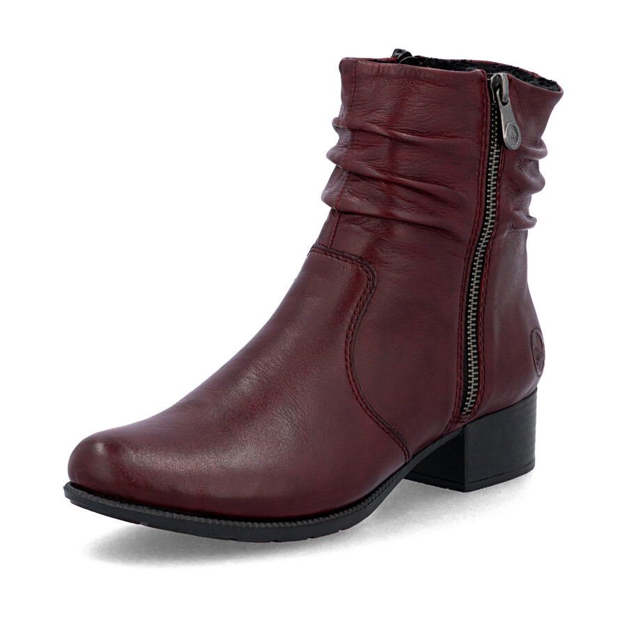 botas rojas con cremallera para mujer rieker 78656-35