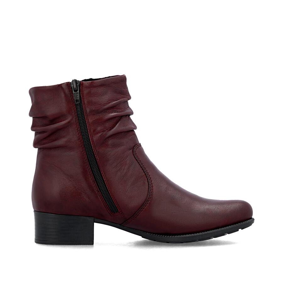 botas rojas con cremallera para mujer rieker 78656-35