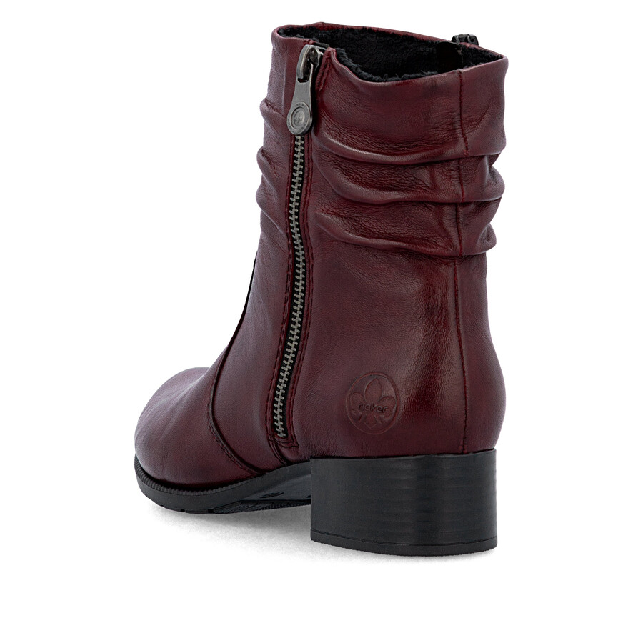 botas rojas con cremallera para mujer rieker 78656-35