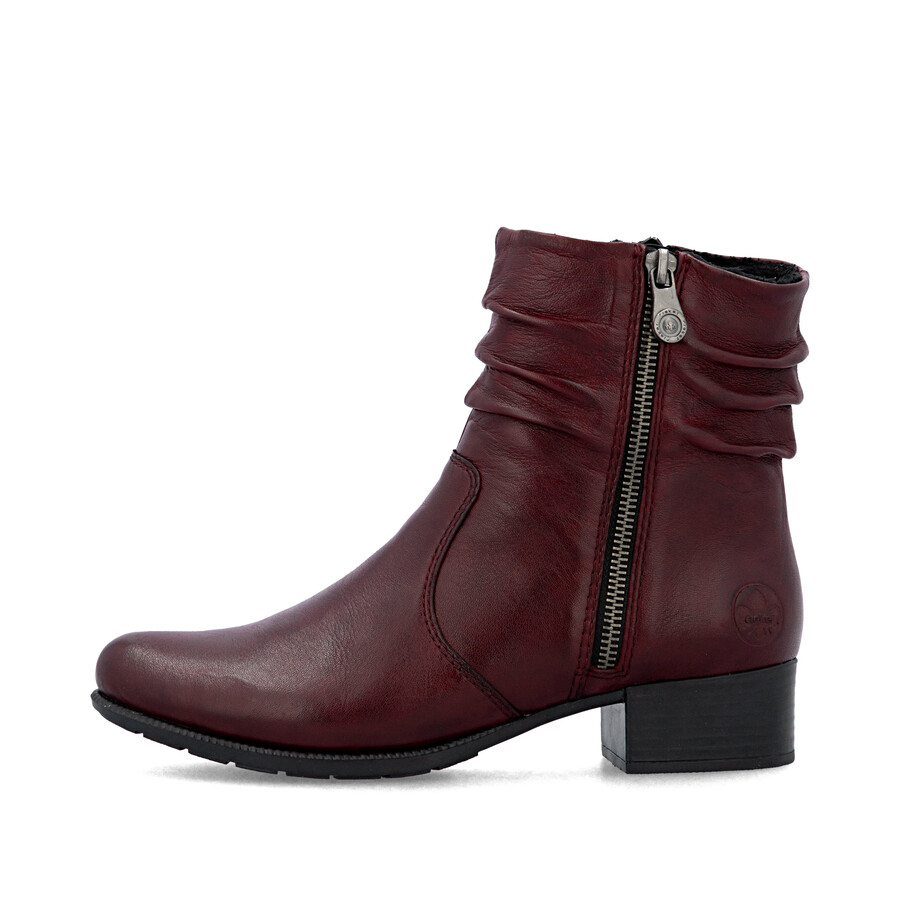 botas rojas con cremallera para mujer rieker 78656-35