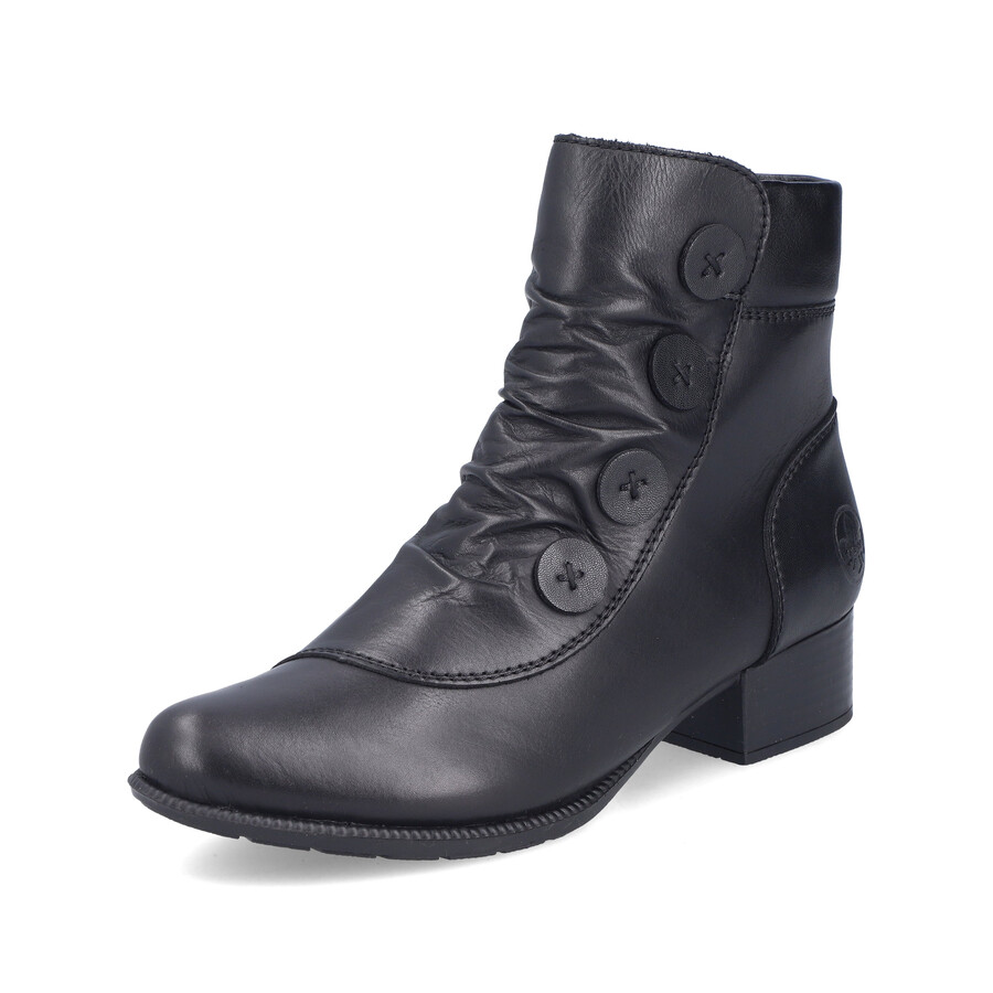botas negras con cremallera para mujer rieker 78659-00