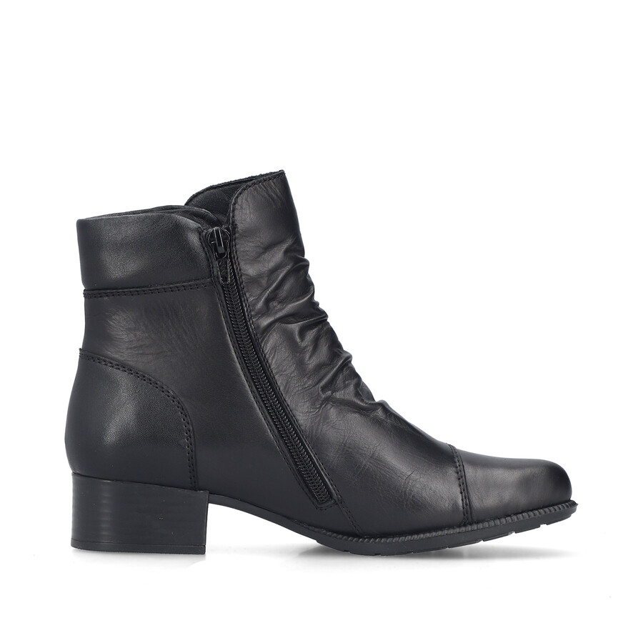 botas negras con cremallera para mujer rieker 78659-00