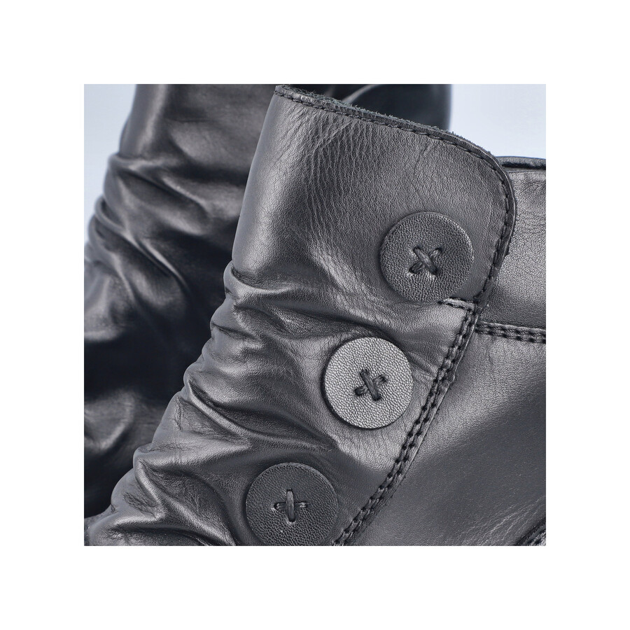 botas negras con cremallera para mujer rieker 78659-00