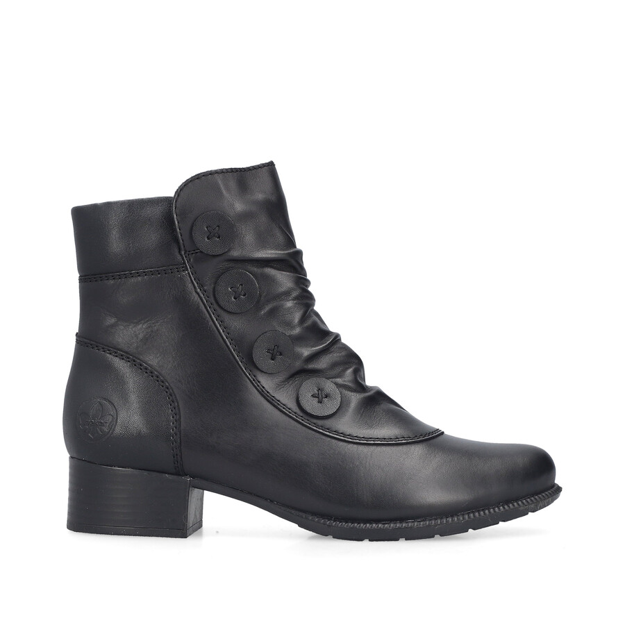 botas negras con cremallera para mujer rieker 78659-00