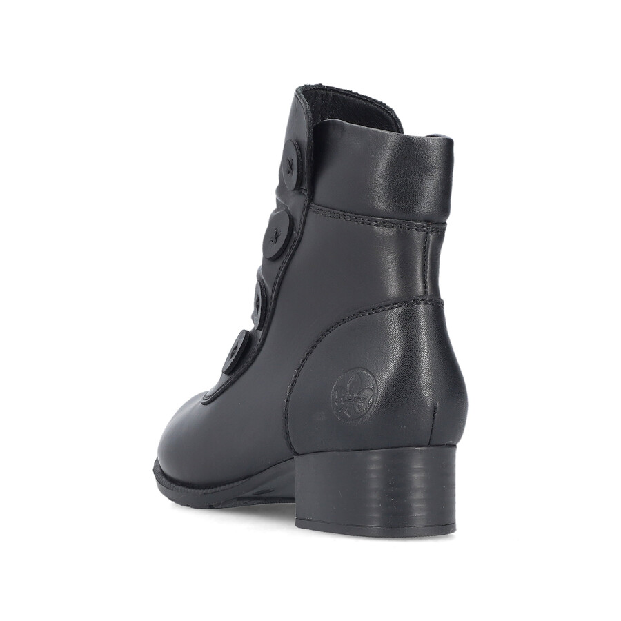 botas negras con cremallera para mujer rieker 78659-00