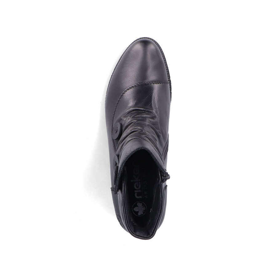 botas negras con cremallera para mujer rieker 78659-00