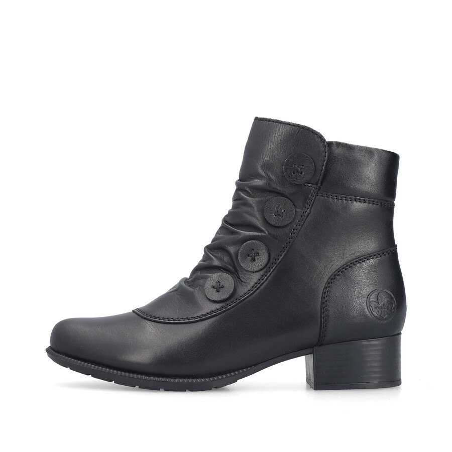 botas negras con cremallera para mujer rieker 78659-00